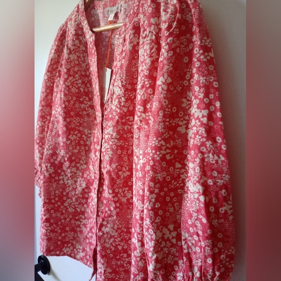Knox Rose Coral Floral Top Size Medium NWT - Picture 7 of 10